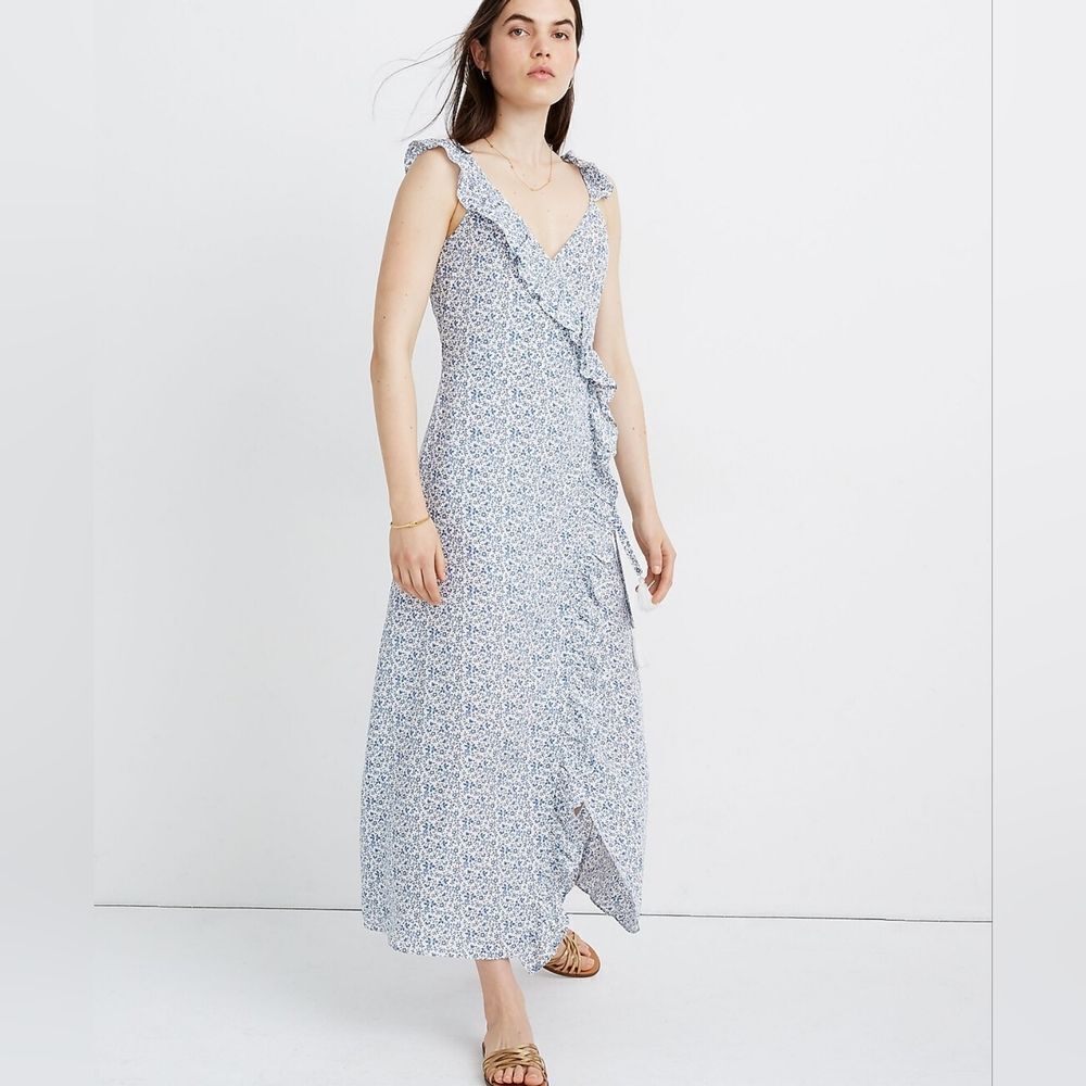 Madewell Ruffled Wrap Maxi Dress Size 6